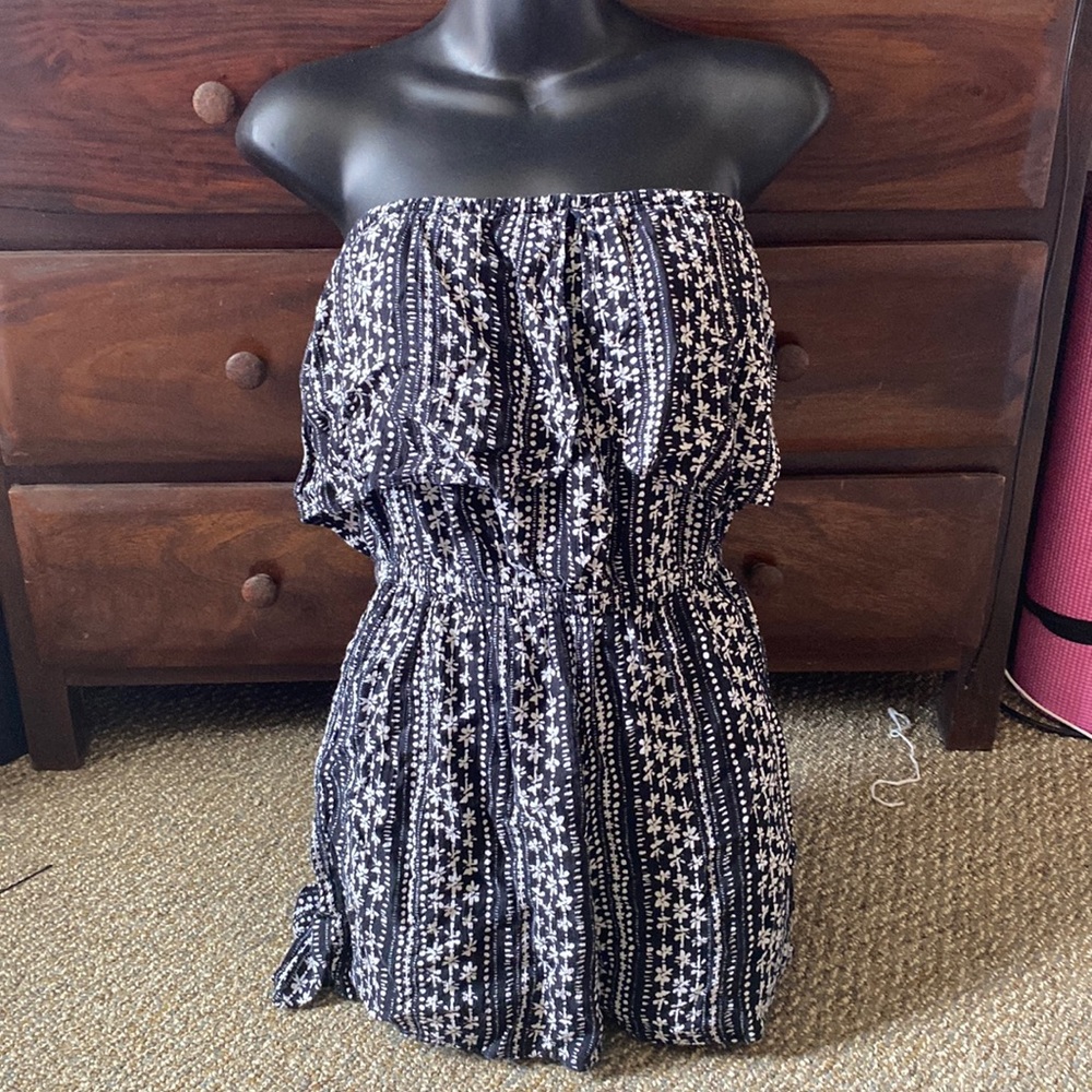 Black & White Strapless Romper